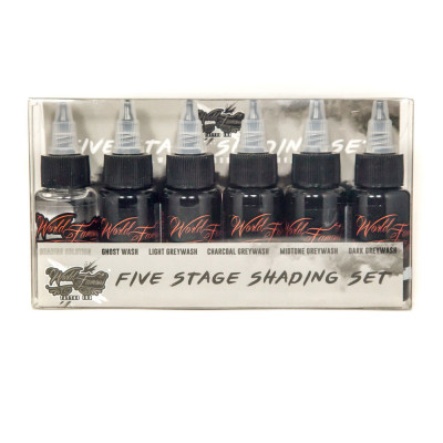 Five Stage Shading Set — World Famous Tattoo Ink — Теневой набор, 5 градаций